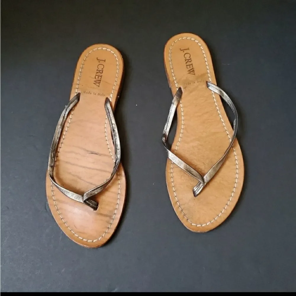 J.crew Leather Flip Flops